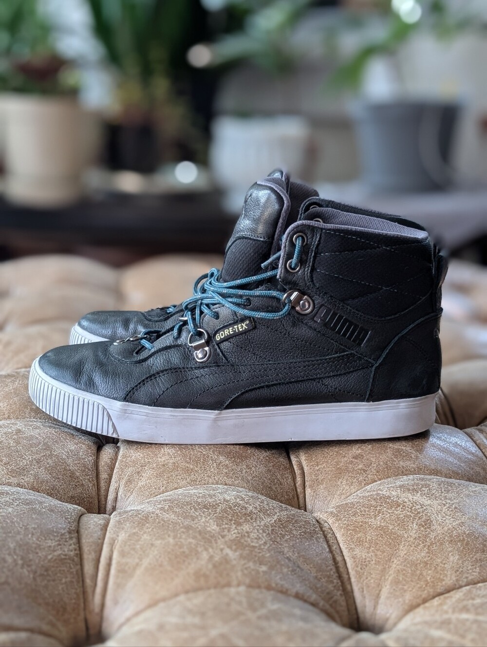 Puma Men's Tipton Black Leather Upper Gore-Tex High Top Sneakers Size 8.5 US